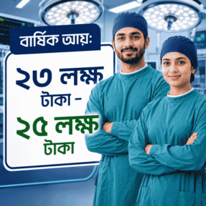 বার্ষিক আয় ২৩ – ২৫ লক্ষ টাকা